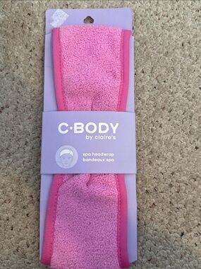 Claire's Pink Spa Headband with Dark Pink Trim